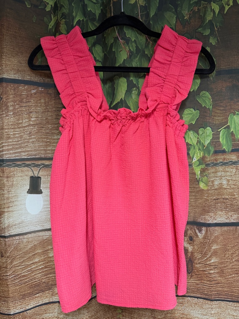 Women’s Pink Ruffled Tank Top